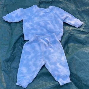 Blue Tie-Dye Baby Sweatshirt and Pants Set
